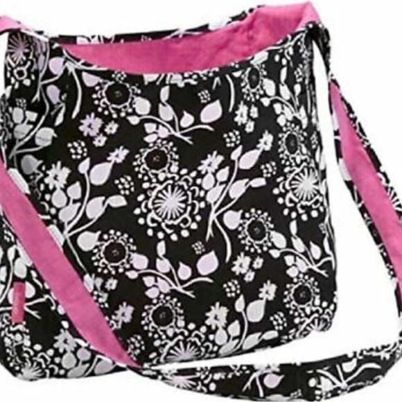THIRTY-ONE BLACK FLORAL BRUSHSTROKE INSIDE OUT REVERSIBLE TOTE BAG - NWOT - Picture 2 of 2